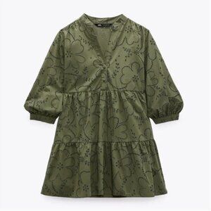 Zara Green Eyelet Dress